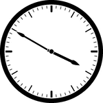 Round clock with dashes showing time 3:50