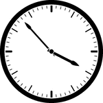 Round clock with dashes showing time 3:53