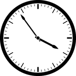 Round clock with dashes showing time 3:54