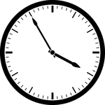 Round clock with dashes showing time 3:55