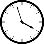 Round clock with dashes showing time 3:57