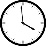 Round clock with dashes showing time 3:59