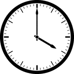 Round clock with dashes showing time 4:00.