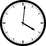 Round clock with dashes showing time 4:01