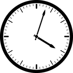 Round clock with dashes showing time 4:03