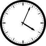 Round clock with dashes showing time 4:04