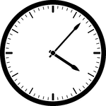 Round clock with dashes showing time 4:07