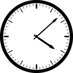 Round clock with dashes showing time 4:08