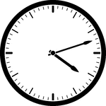 Round clock with dashes showing time 4:12