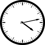 Round clock with dashes showing time 4:13