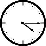 Round clock with dashes showing time 4:15