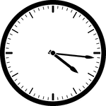 Round clock with dashes showing time 4:16