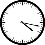 Round clock with dashes showing time 4:17