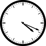 Round clock with dashes showing time 4:19