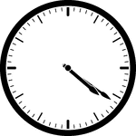 Round clock with dashes showing time 4:21