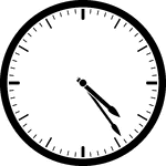 Round clock with dashes showing time 4:24