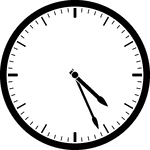 Round clock with dashes showing time 4:26