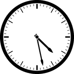 Round clock with dashes showing time 4:28
