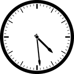 Round clock with dashes showing time 4:29