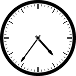 Round clock with dashes showing time 4:36