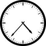 Round clock with dashes showing time 4:37