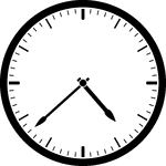 Round clock with dashes showing time 4:38