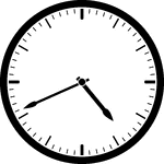 Round clock with dashes showing time 4:41