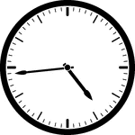 Round clock with dashes showing time 4:44