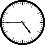 Round clock with dashes showing time 4:45