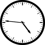 Round clock with dashes showing time 4:46