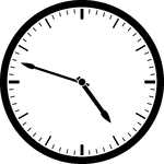 Round clock with dashes showing time 4:48