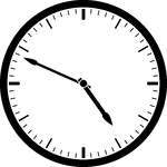 Round clock with dashes showing time 4:49