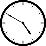 Round clock with dashes showing time 4:50