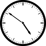 Round clock with dashes showing time 4:51