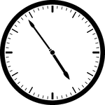 Round clock with dashes showing time 4:54