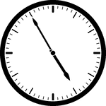 Round clock with dashes showing time 4:55