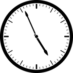 Round clock with dashes showing time 4:56