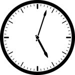 Round clock with dashes showing time 5:03