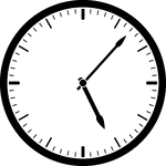 Round clock with dashes showing time 5:07