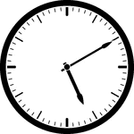 Round clock with dashes showing time 5:10