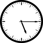 Round clock with dashes showing time 5:15