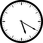 Round clock with dashes showing time 5:20