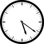 Round clock with dashes showing time 5:21