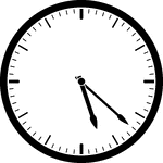 Round clock with dashes showing time 5:22
