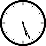 Round clock with dashes showing time 5:26