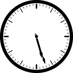 Round clock with dashes showing time 5:27