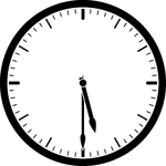 Round clock with dashes showing time 5:30