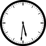 Round clock with dashes showing time 5:31