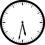 Round clock with dashes showing time 5:32