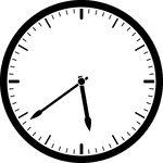 Round clock with dashes showing time 5:39